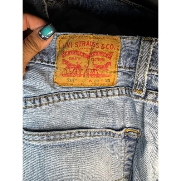 Vintage Levi's 514 S Denim Blue Jeans 32 x 32 - Picture 6 of 11